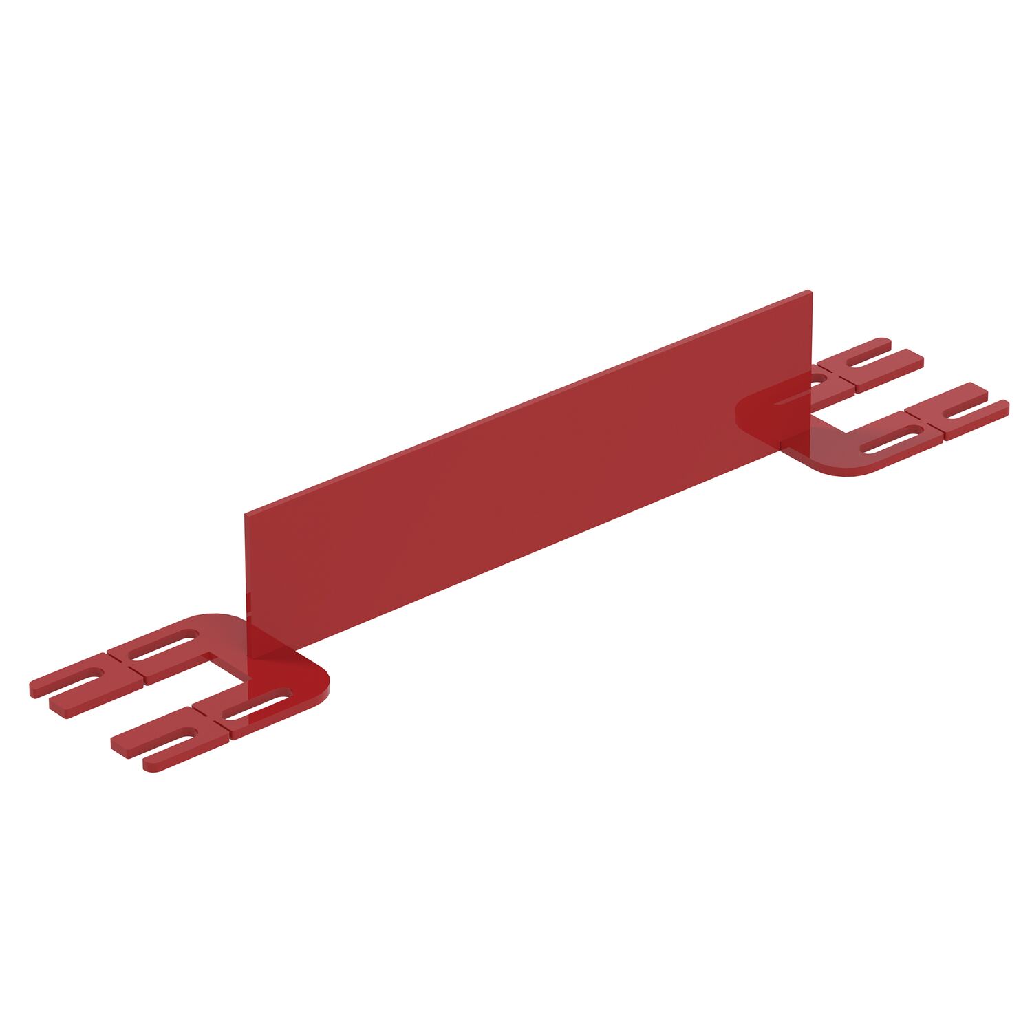 Vestil Steel Toe Board For Pipe Safety Railing - 2 Ft. Length - Red