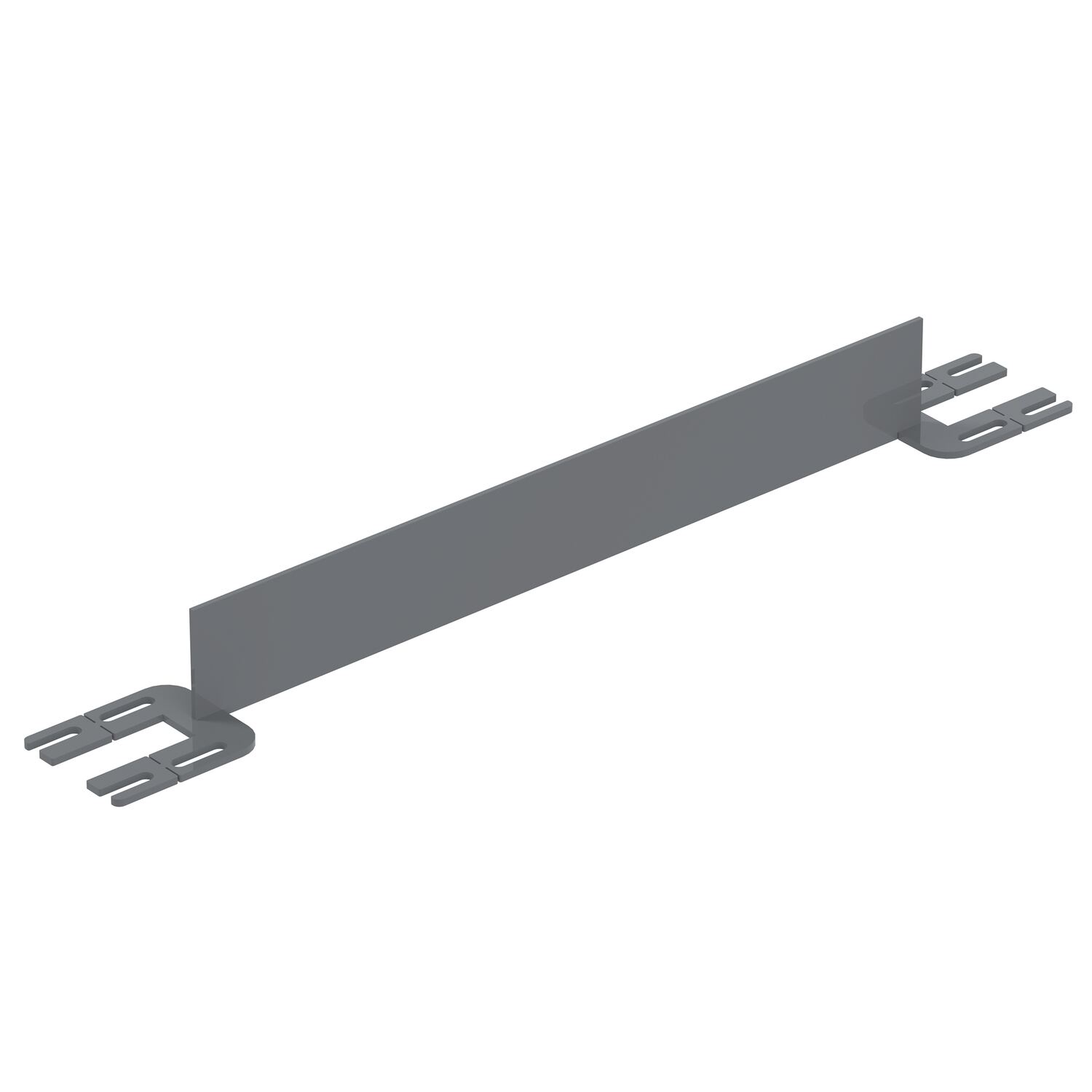 Vestil Steel Toe Board For Pipe Safety Railing - 3 Ft. Length - Gray Semi Gloss