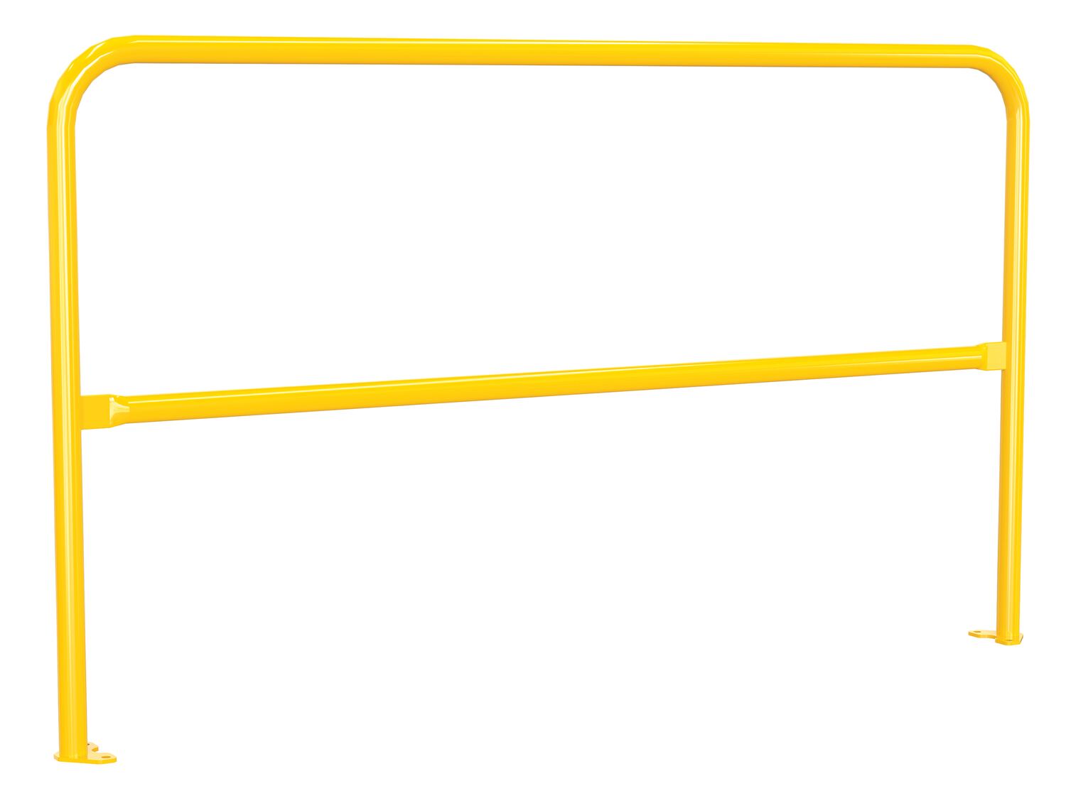Vestil Steel Pipe Safety Railing with Welded Baseplate - 6 Ft. Length - Yellow