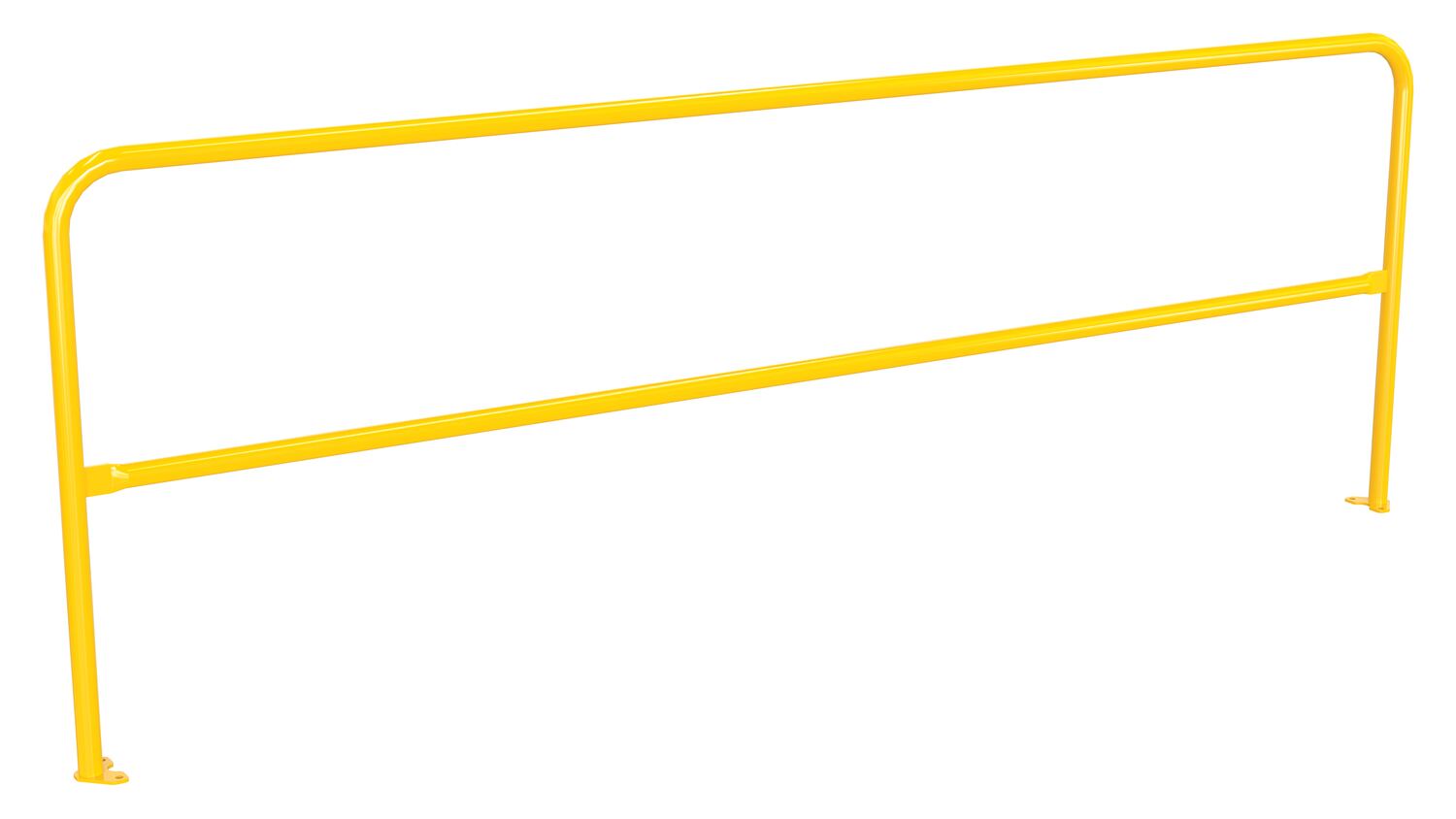 Vestil Steel Pipe Safety Railing with Welded Baseplate - 10 Ft. Length - Yellow