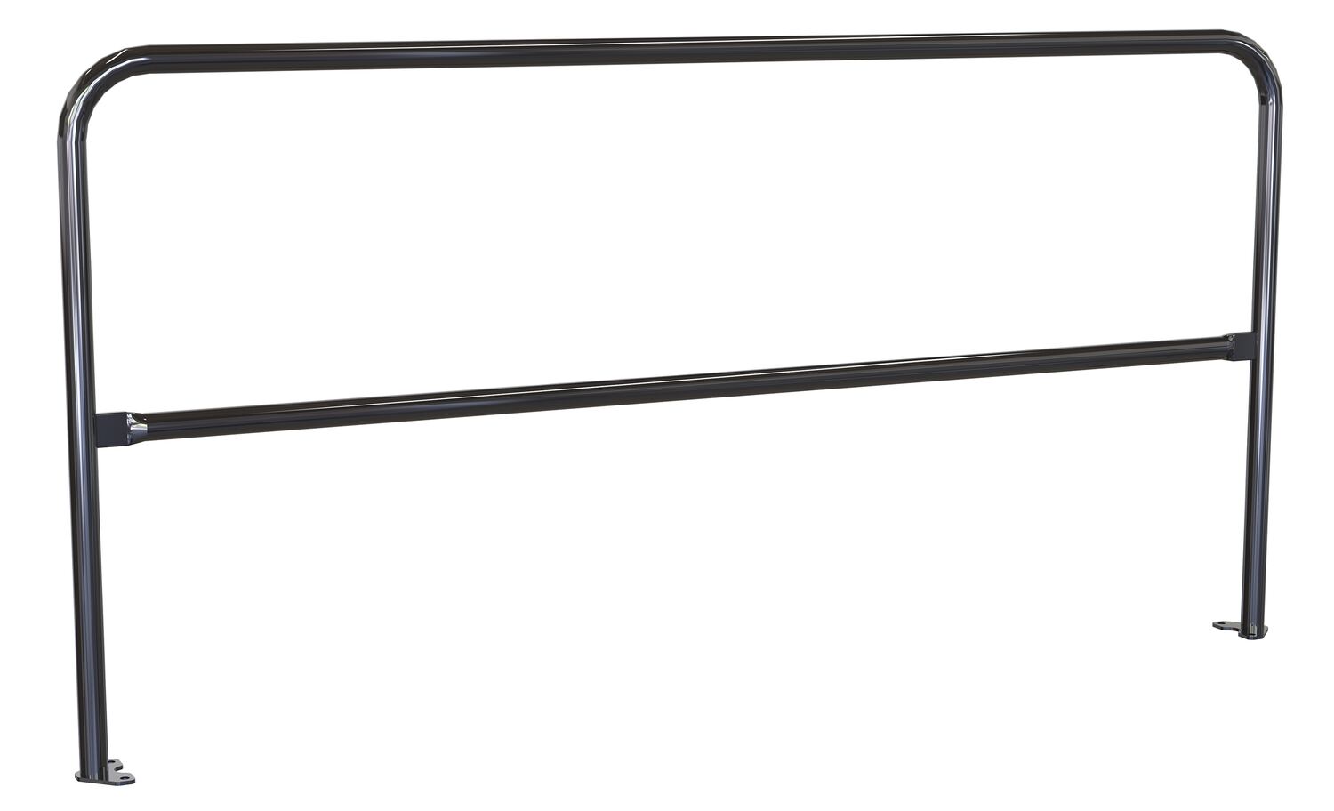 Vestil Steel Pipe Safety Railing with Welded Baseplate - 7 Ft. Length - Black