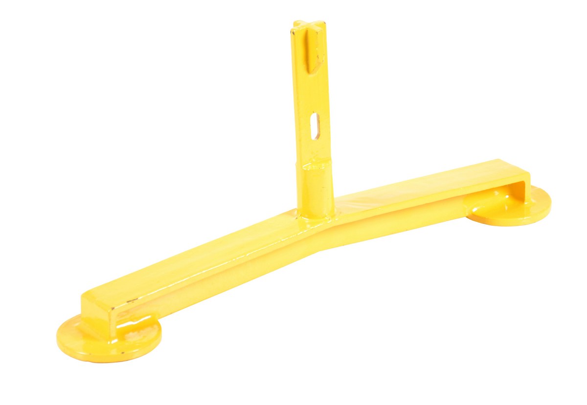 Vestil Steel Pipe Railing Barricade Base with Feet - Yellow