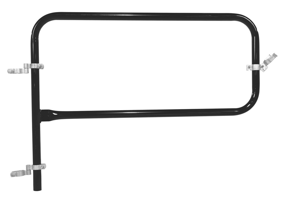 Vestil Steel Pipe Safety Railing Gate P-Shaped - 48 In. x 36 In. - Black