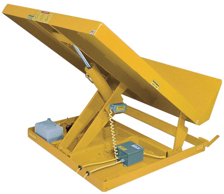 Vestil Steel Lift Table - 54 In. x 48 In. AC Powered 115 Volt 1 Phase 2,000 lb - Yellow