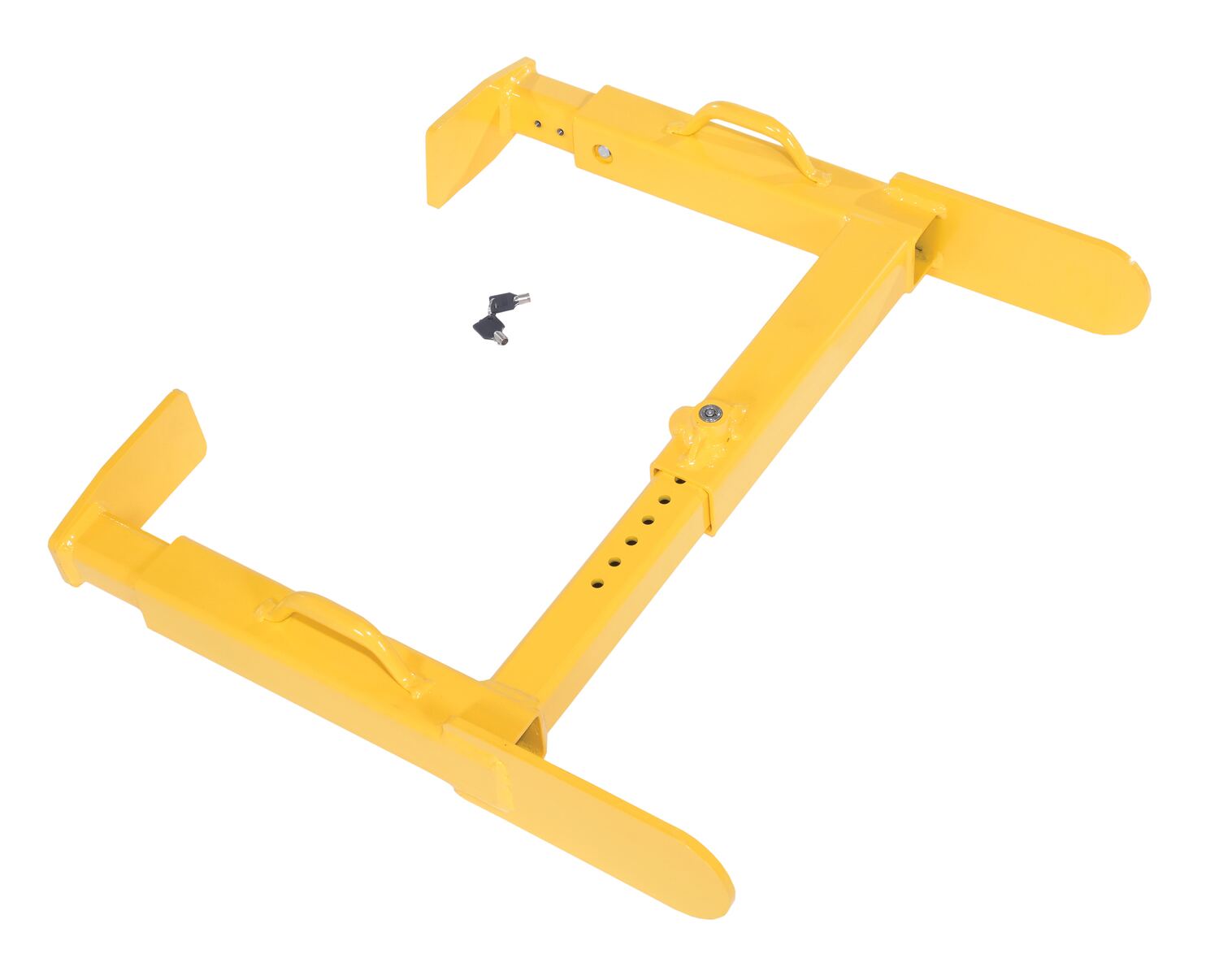 Vestil Steel Trailer Wheel Lock - 9 In. x 13 In. For Use On Single Tires - Yellow