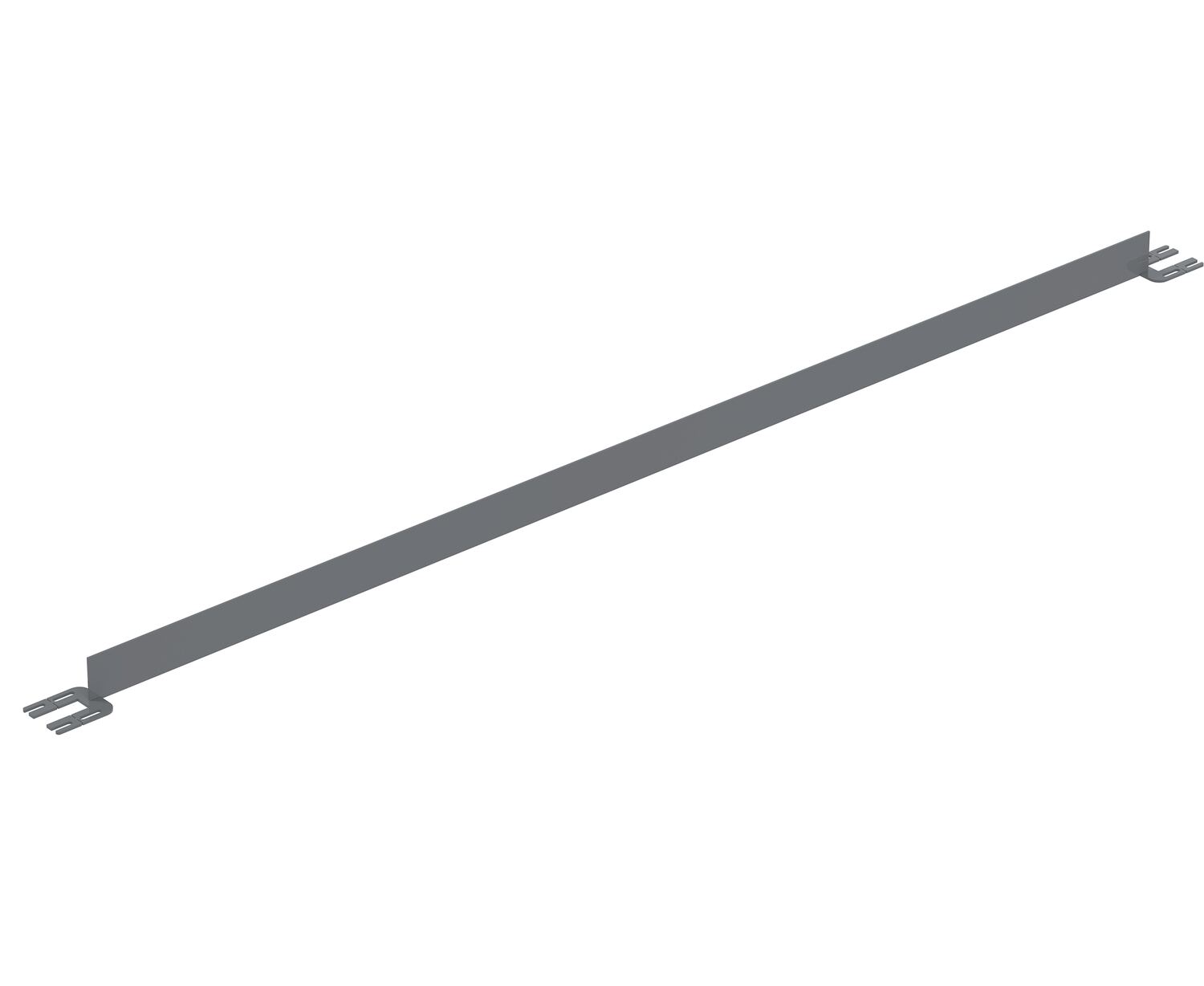 Vestil Steel Toe Board for Pipe Safety Railing - 10 Ft. Length - Gray Semi Gloss