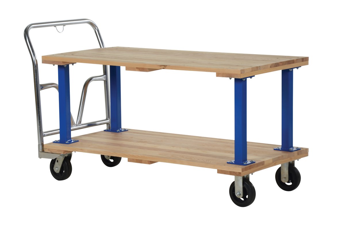 Vestil Hardwood Double Deck Platform Cart 27 In x - 54 In 1,600 lb - Tan