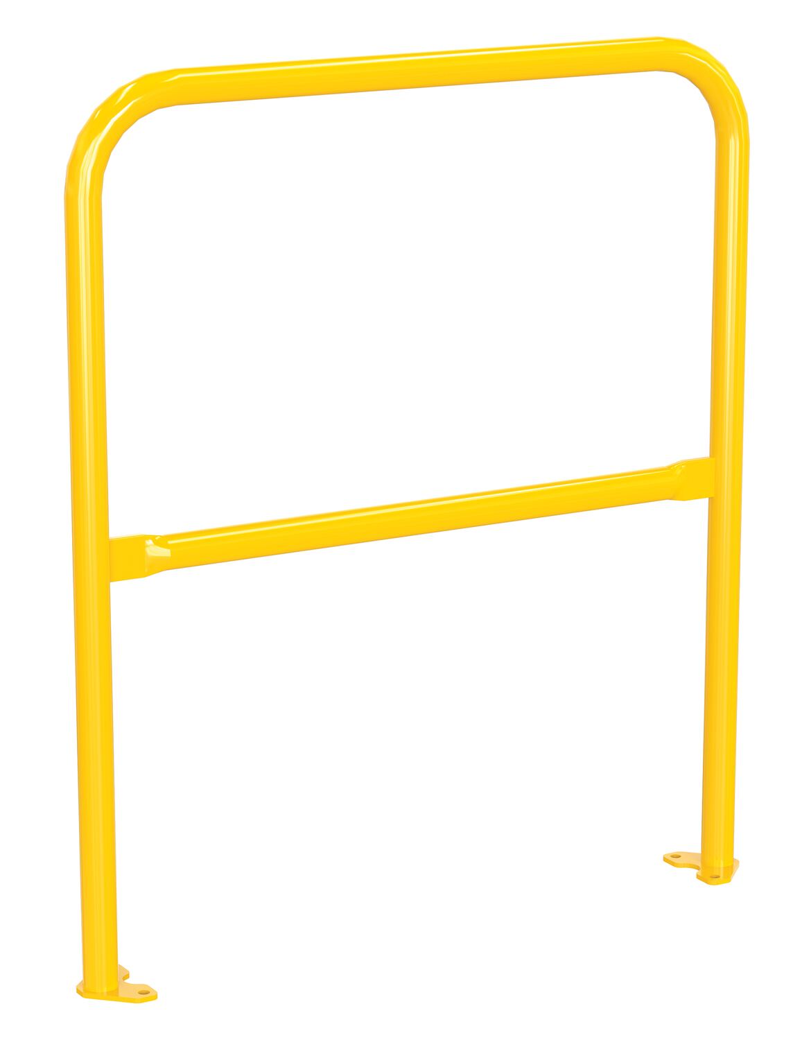 Vestil Steel Pipe Safety Railing with Welded Baseplate - 3 Ft. Length - Yellow