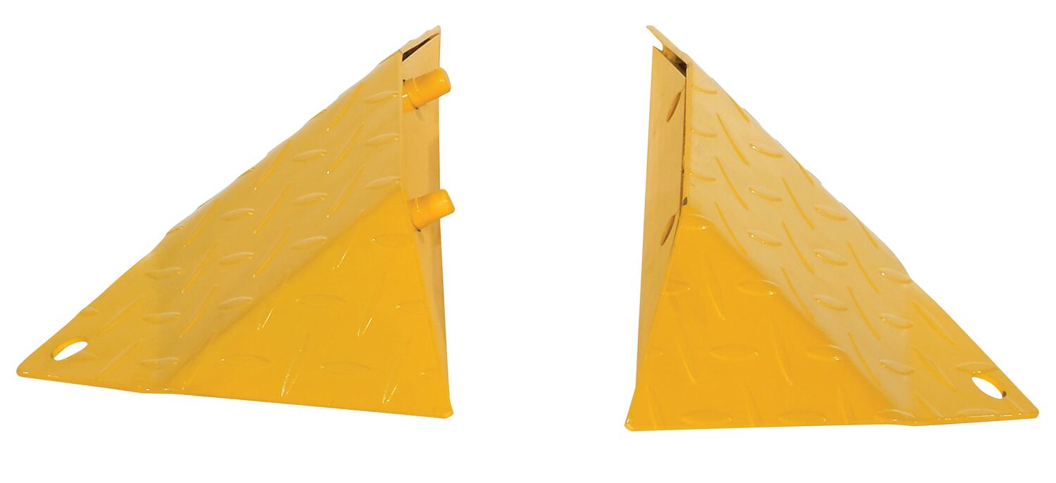 Vestil Steel Spiked Traffic Speed Bump End Caps - Yellow