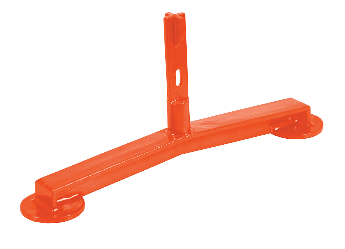 Vestil Steel Pipe Railing Barricade Base With Feet - Orange