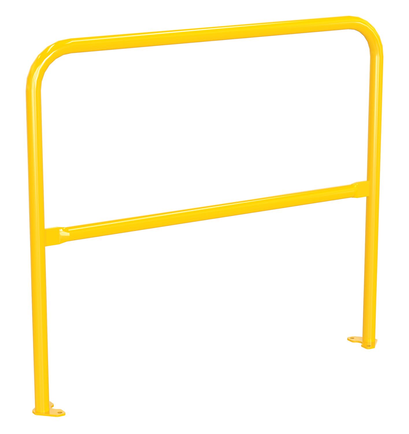 Vestil Steel Pipe Safety Railing with Welded Baseplate - 4 Ft. Length - Yellow