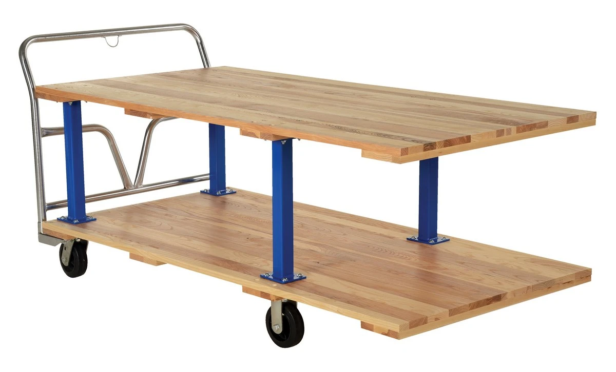 Vestil Hardwood Double Deck Platform Cart 36 In x - 72 In 1,600 lb - Tan