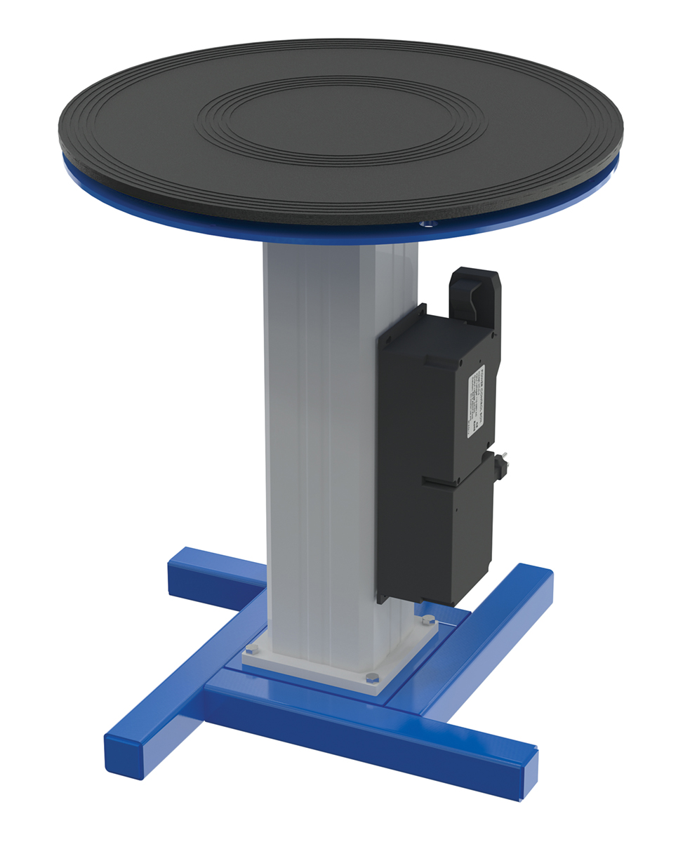 Vestil Steel Turntable - 24 In. Diameter DC Powered 28-43 In. Height Adjustment 24V 750 lb - Blue