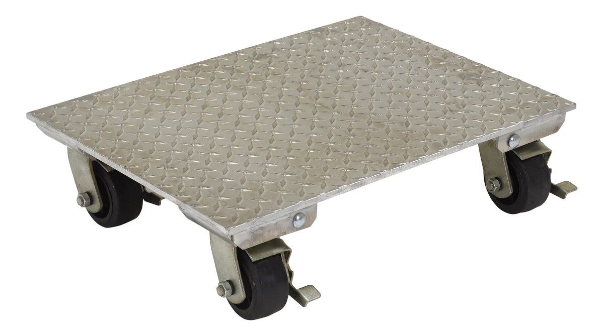 Vestil Aluminum Plate Dolly - 14 In. x 18 In. Swivel 1,200 lb - Silver