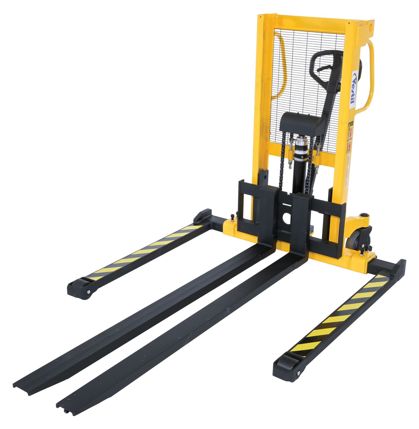 Vestil Steel Manual Stacker Adjustable Forks/Legs - 550 lb Black / - Yellow