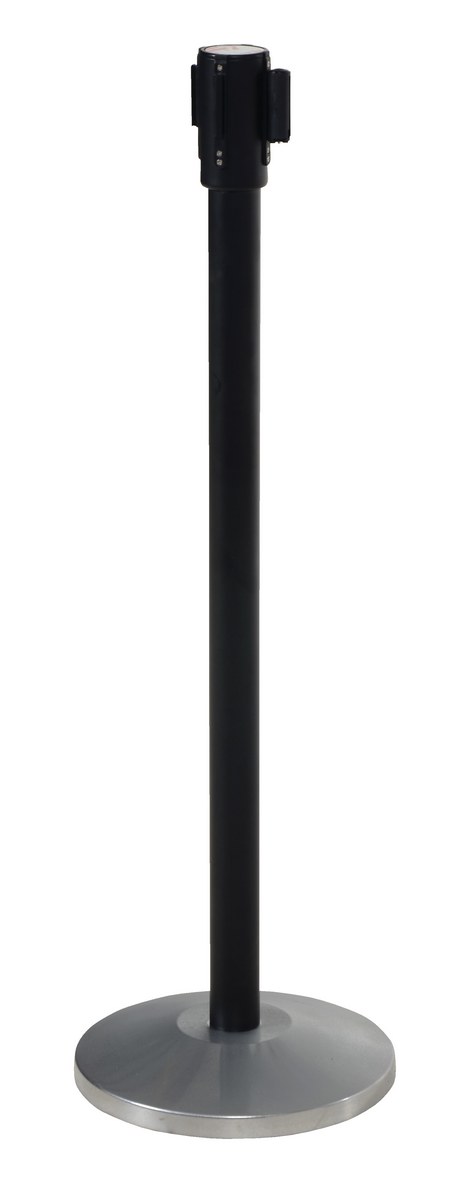 Vestil Steel Post Black Indoor Personnel Guidance Barrier - 6 Ft. Barrier Tape - Yellow