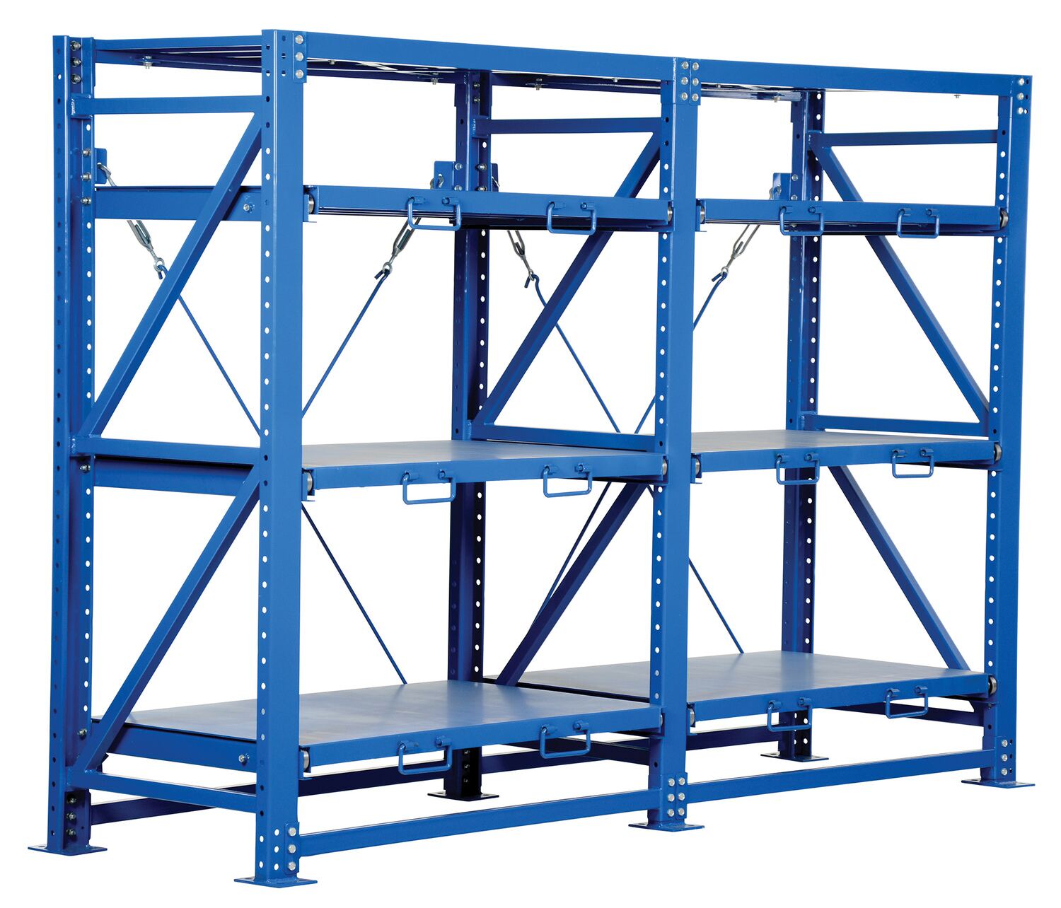 Vestil Steel Heavy Duty Roll-Out Shelving 32L X - 120W X 80H 6,000 lb - Blue