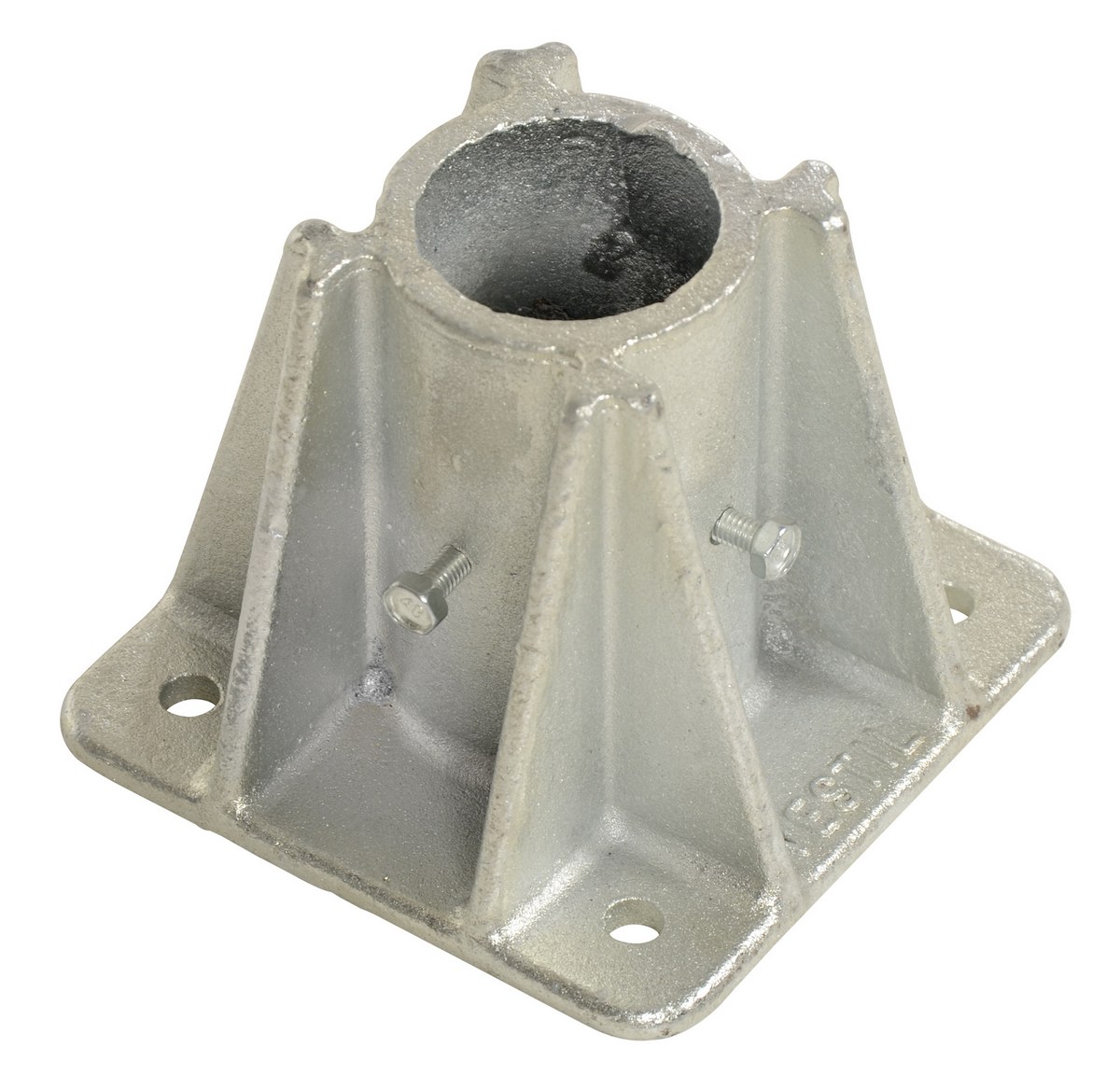 Vestil Cast Steel Single Socket For Pipe Safety Railing - Silver