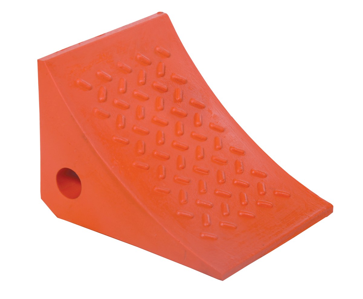 Vestil Urethane Mini Wheel Chock - 8 In. x 7 In. x 6 In. 15 Ton - Orange
