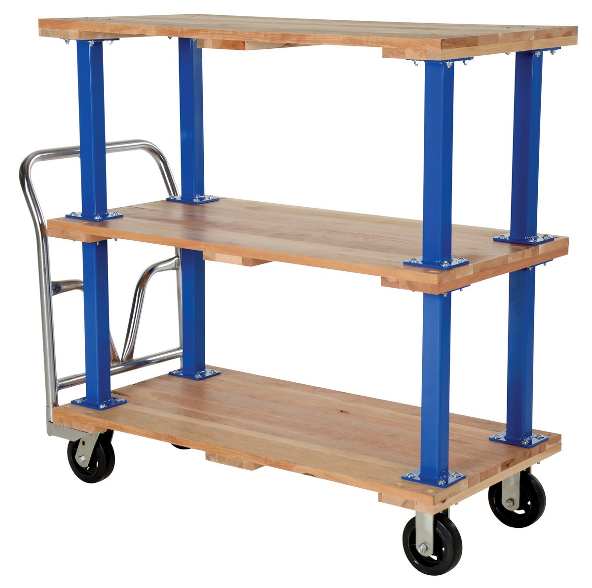 Vestil Hardwood Triple Deck Platform Cart 24 In x - 48 In 1,600 lb - Tan