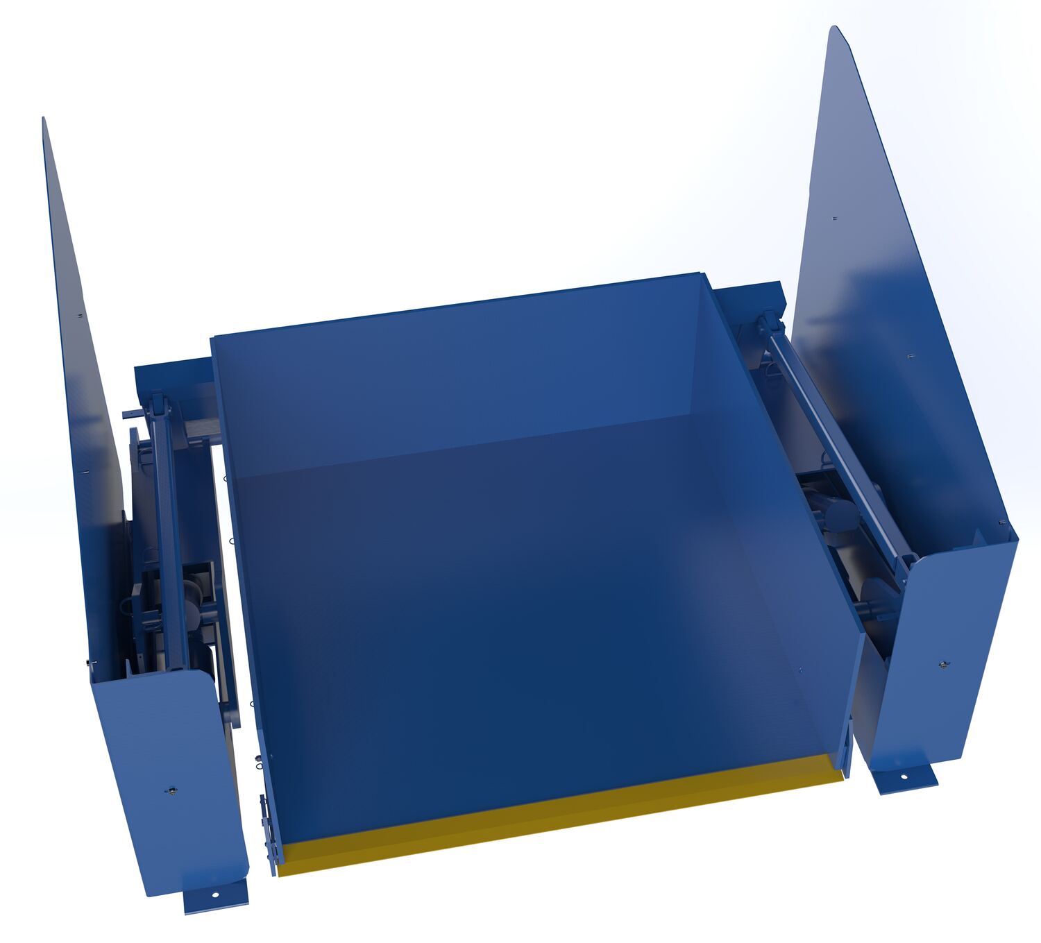 Vestil Steel Zero Lift and Tilt Table - 52 In. x 52 In. AC Powered 460 Volt 3 Phase 4,000 lb - Blue