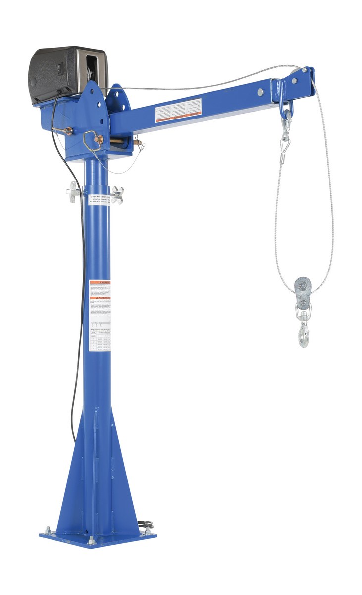Vestil Steel AC Powered Jib Crane - 3-5 Ft. Boom 2,000 lb - Blue