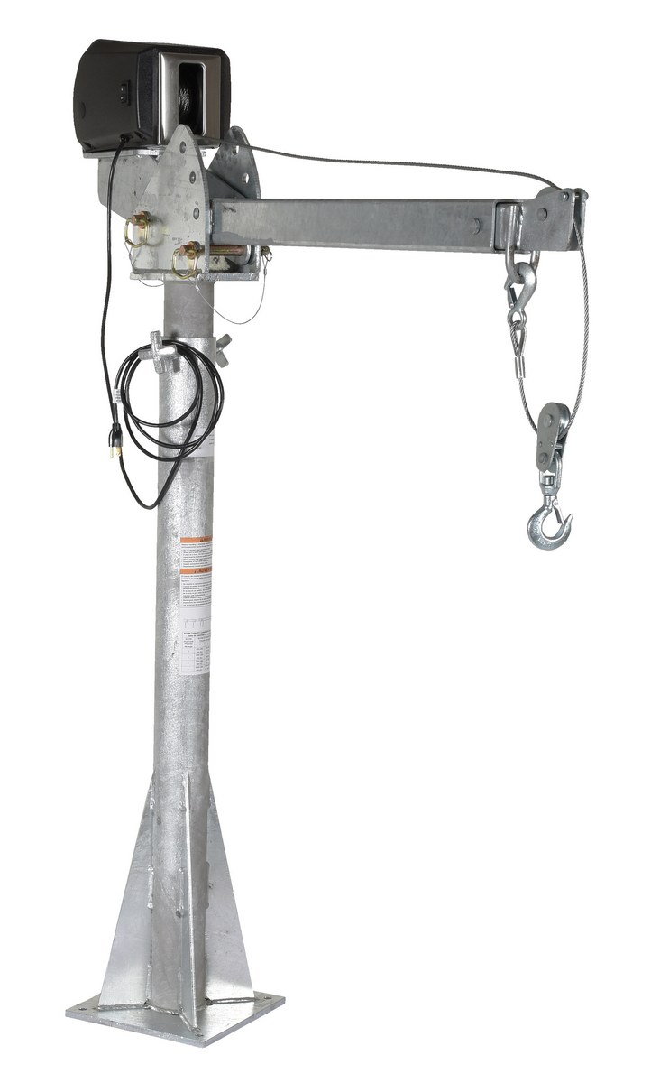 Vestil Galvanized Steel AC Powered Jib Crane - 3-5 Ft. Boom 2,000 lb - Gray