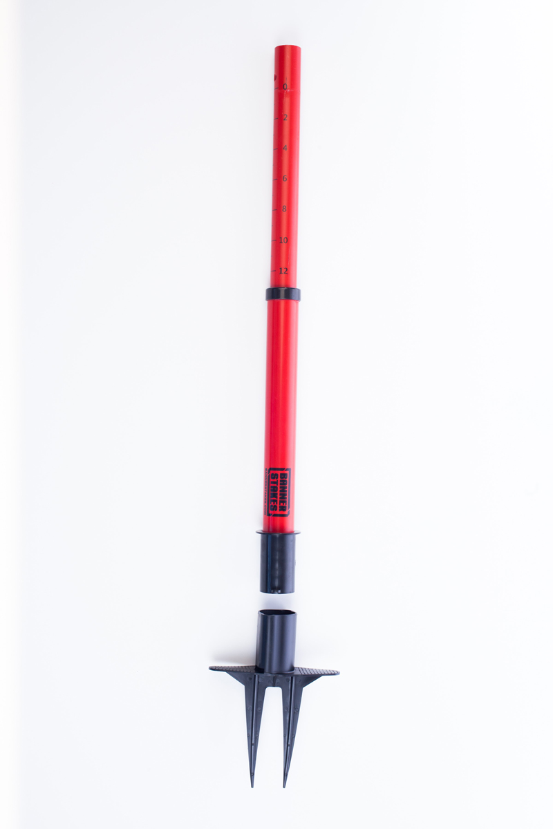 Vestil Plastic Web Barrier Stake - 42 In. Red / - Black