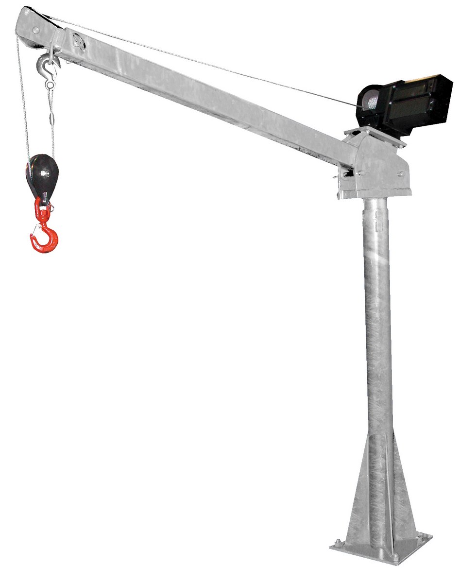 Vestil Galvanized Steel DC Powered Jib Crane - 3-5 Ft. Boom 2,000 lb - Gray