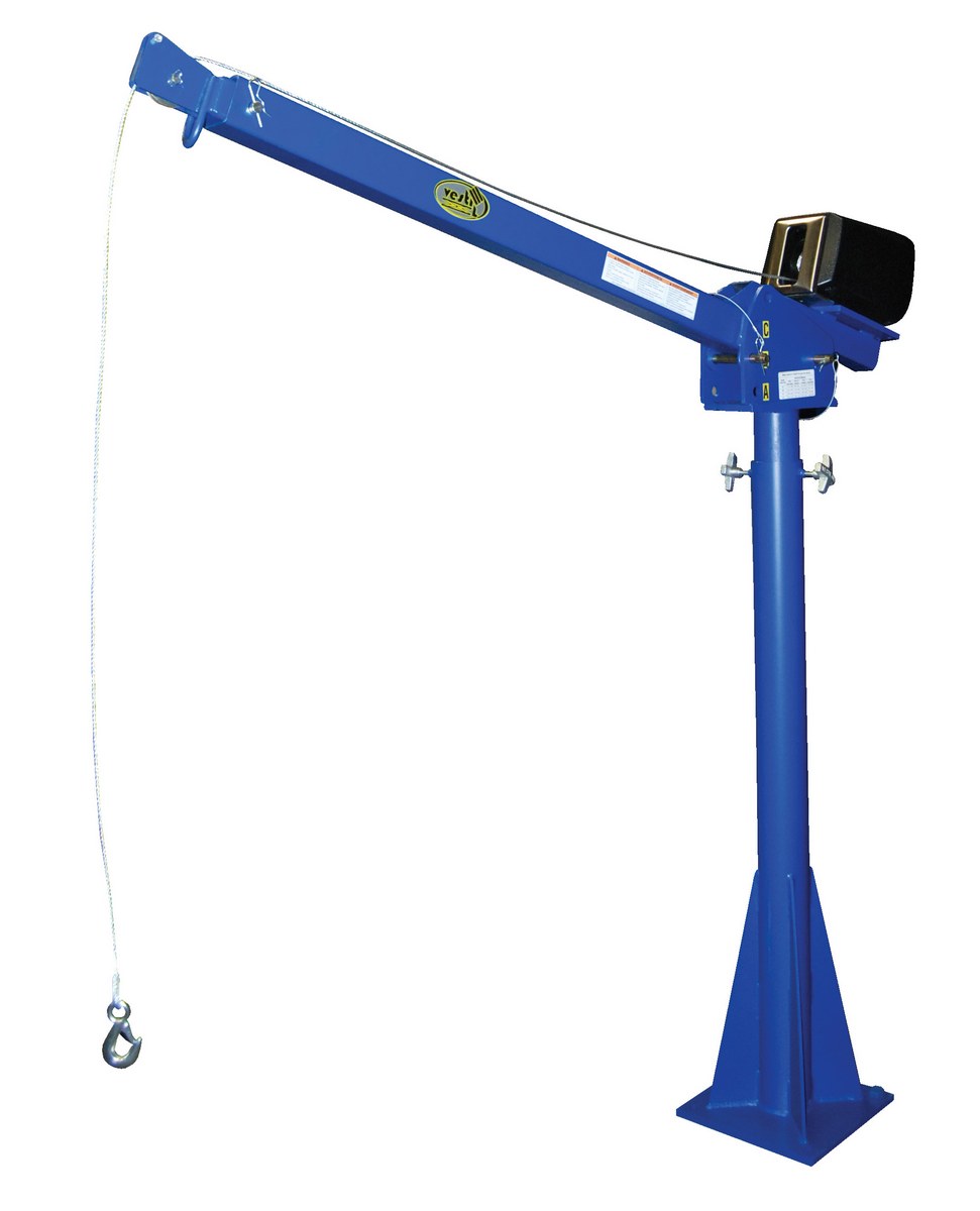 Vestil Steel AC Powered Jib Crane - 4-7 Ft. Boom 2,000 lb - Blue