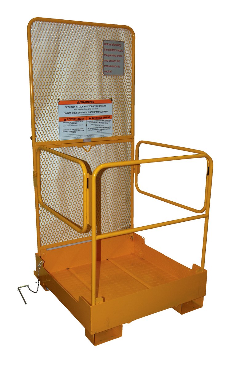 Vestil Steel Fold Down Steel Work Platform With - 84 In. Expanded Back 37 In. x 37 In. 600 lb - Yellow
