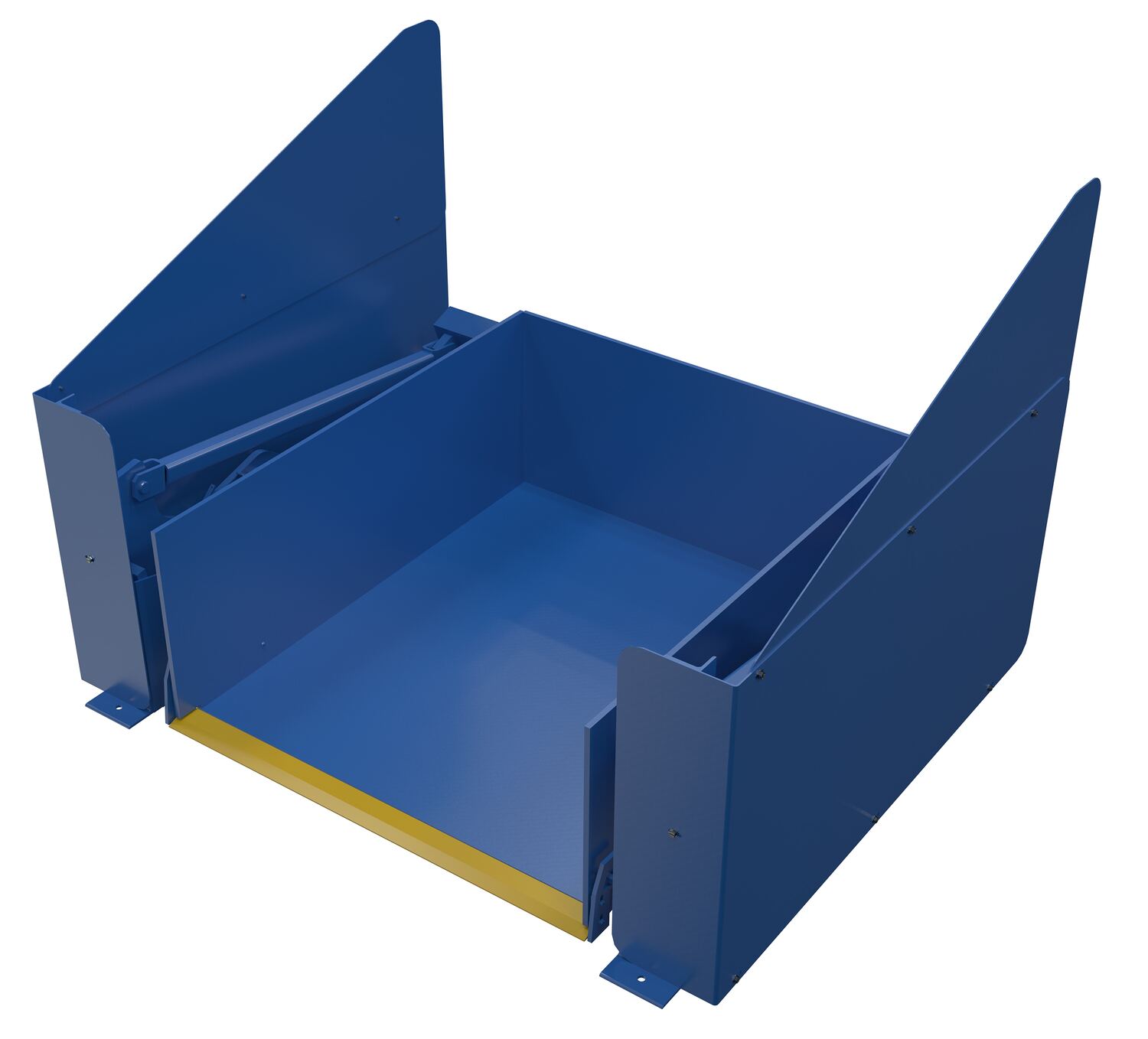 Vestil Steel Zero Lift and Tilt Table - 44 In. x 52 In. AC Powered 460 Volt 3 Phase 2,000 lb - Blue