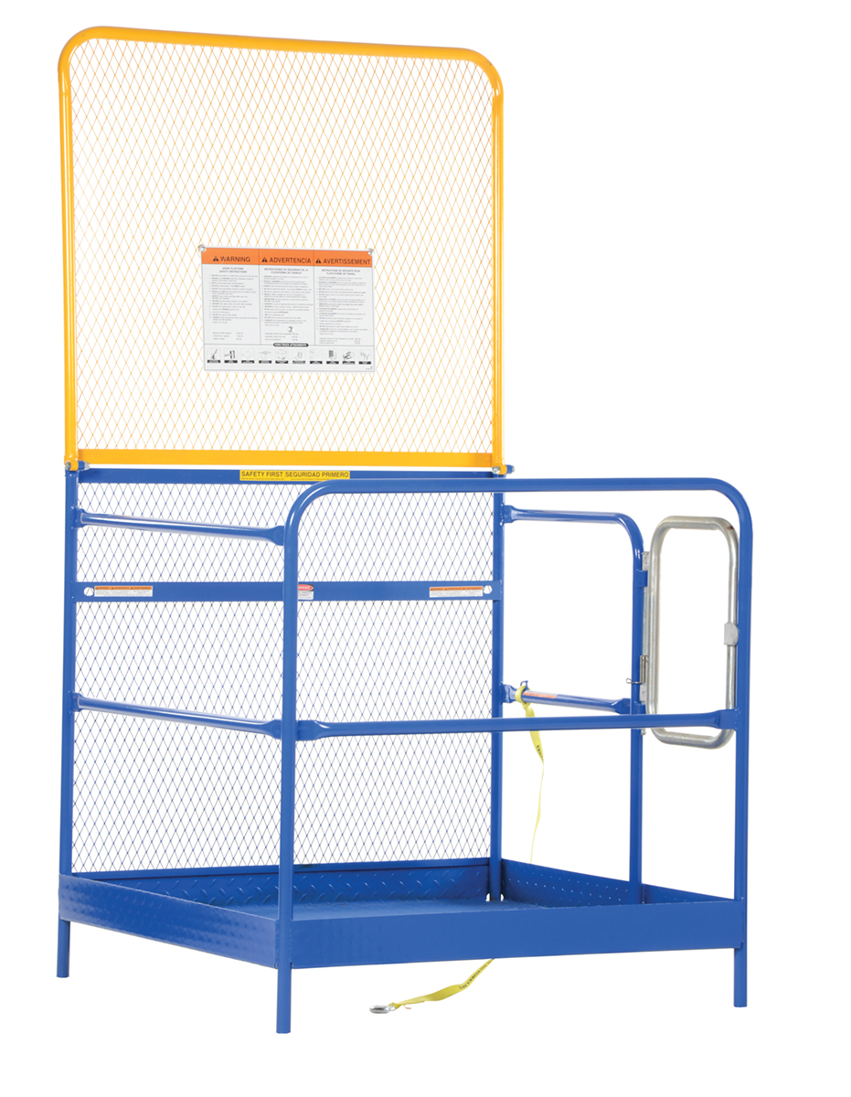 Vestil Steel Work Platform With - 84 In. Expanded Back 48 In. x 48 In. 1,000 lb - Blue