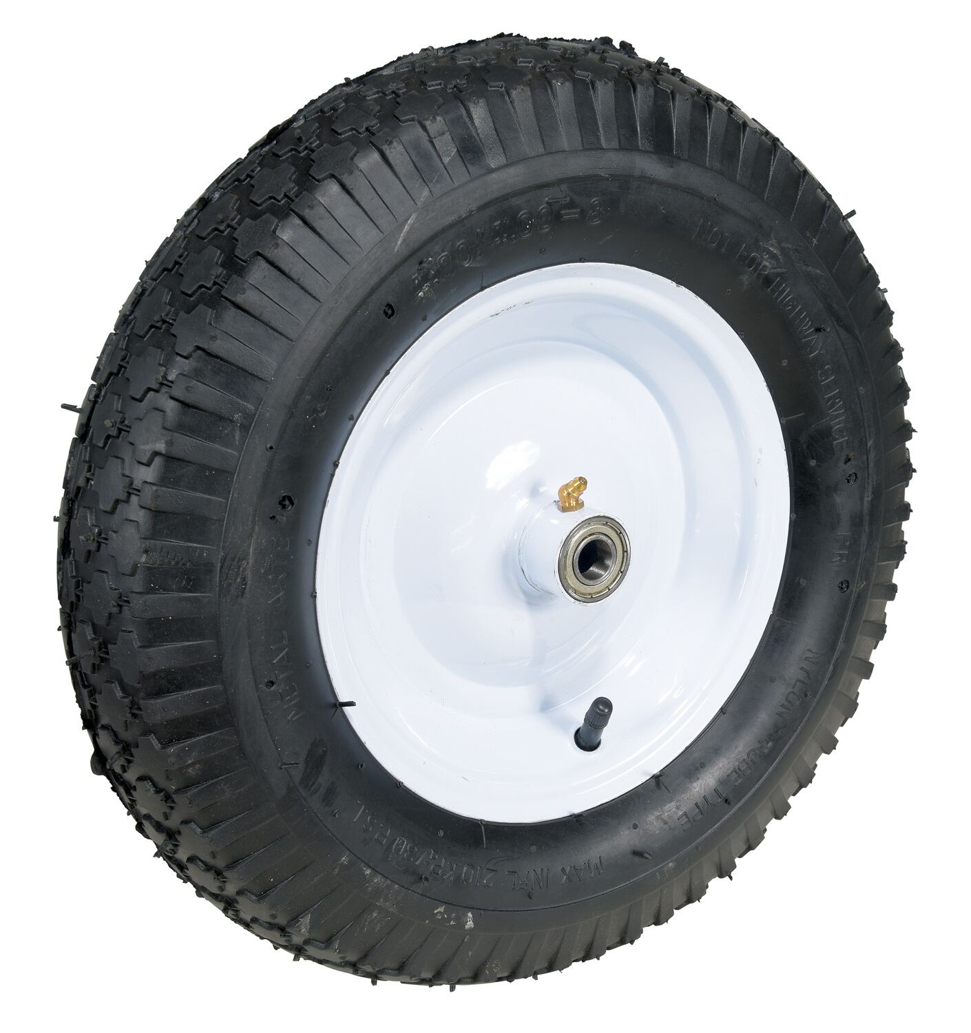 Vestil Pneumatic Wheel - 15-1/16 In. Diameter x 3-13/16 In. Width 5/8 In. Bearing 330 lb - Black/White