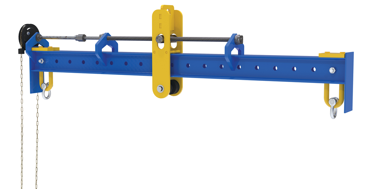 Vestil Steel Adjustable Spreader Beam Upper Bail Adjustable Chain Driven - 84-1/4 In 4,000 lb Blue / - Yellow