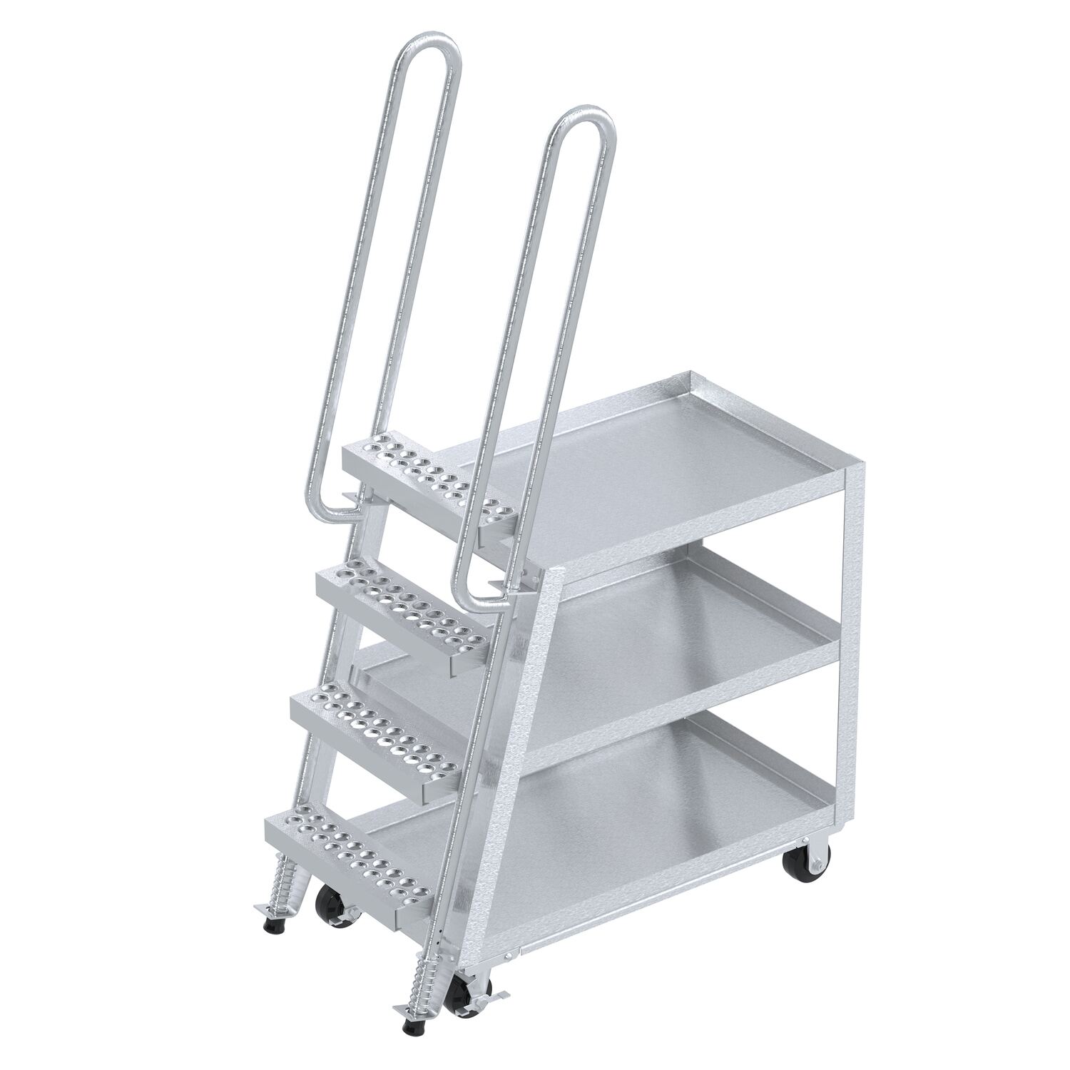 Vestil Aluminum High Duty Stock Picker Truck with Steel Ladder 22 In x - 40 In 500 lb
