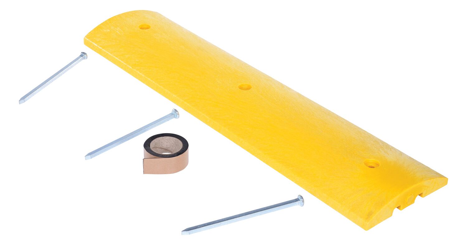 Vestil Plastic Speed Bump Asphalt Hardware - 48 In. x 12 In. x 2-1/4 In. - Yellow