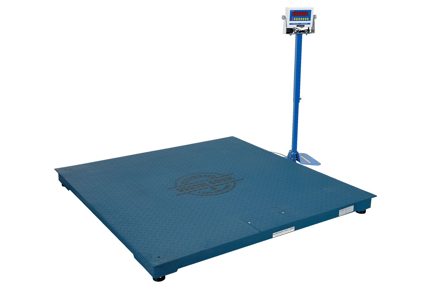 Vestil Steel Electronic Digital Floor Scale - 60 In. x 60 In. x 4-1/2 In. 10,000 lb - Blue