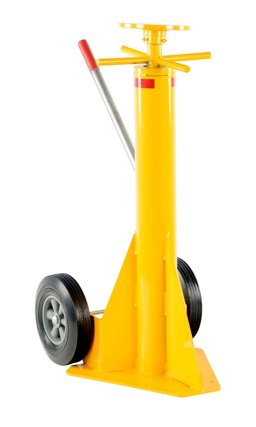 Vestil Steel Trailer Stabilizing Spin Top Jack - 26-7/8 In. x 17-5/8 In. x 39 In. 100,000 lb Static - Yellow