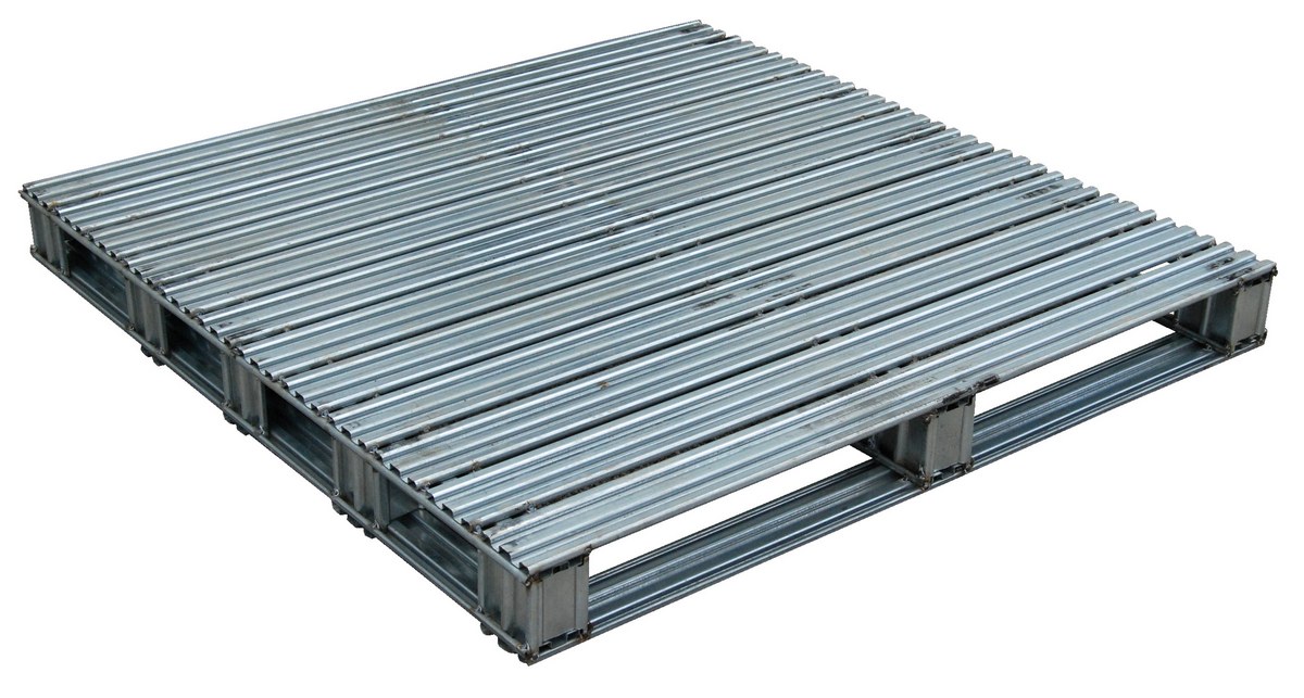 Vestil Galvanized Steel Pallet - 48 In. x 48 In. x 4-3/4 In. 8,000 lb Floor - Gray