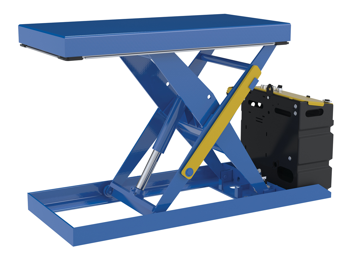 Vestil Steel Scissor Lift Table AC Power - 51-9/16 In. x 20-1/2 In. x 32 In. 1,000 lb - Blue