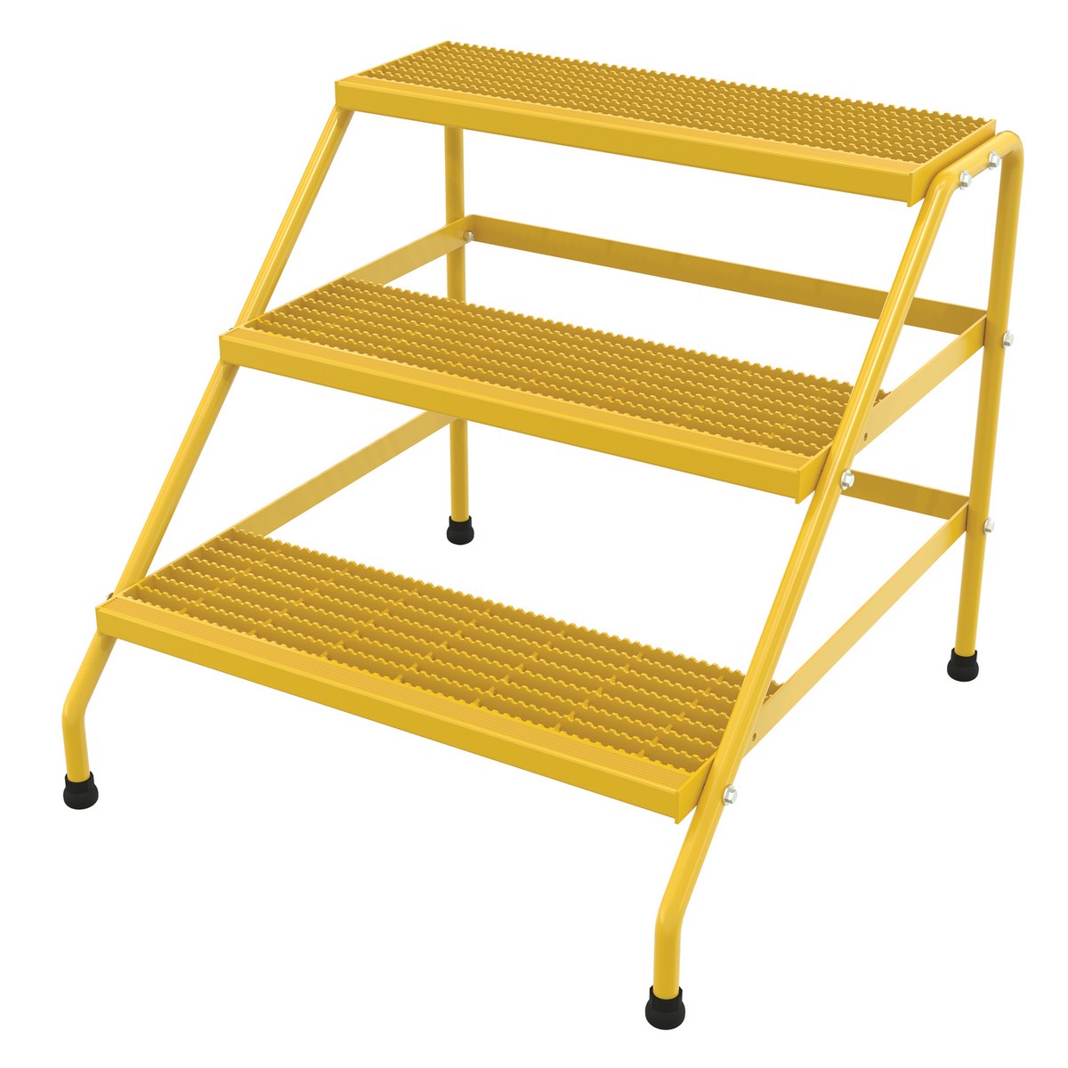 Vestil Aluminum 3 Step Knock Down Wide Stand - 500 lb - Yellow