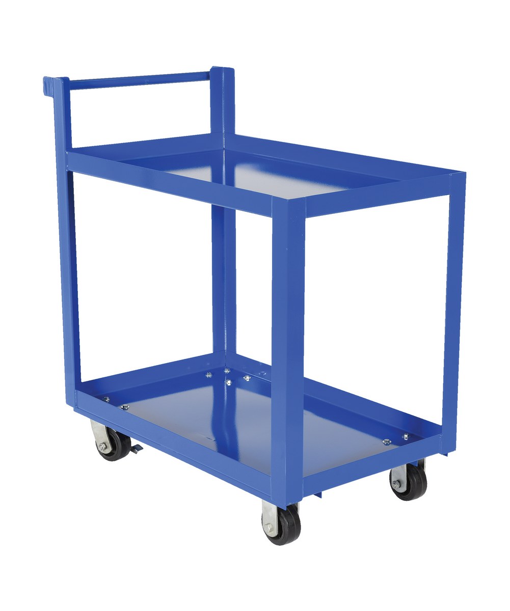 Vestil Steel Service Cart with - 2 Shelves 38-1/4 In. x 21-7/8 In. x 40-1/2 In. 1,000 lb - Blue