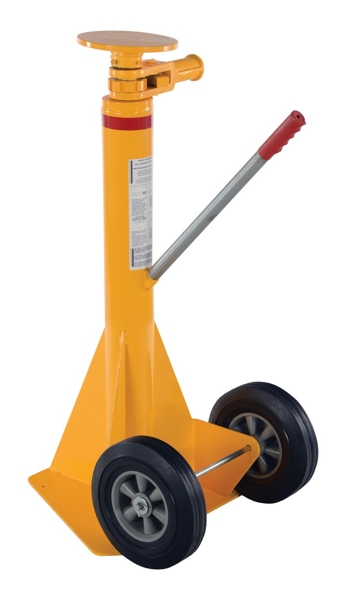 Vestil Steel Trailer Stabilizing Spin Top Ratchet Jack - 26-5/8 In. x 17-5/8 In. x 39 In. 100,000 lb Static - Yellow