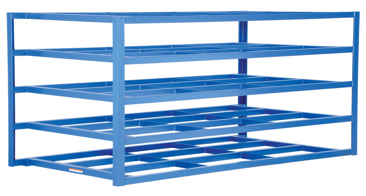 Vestil Steel Horizontal Sheet Rack - 5 Shelves 102-3/4 In. x 54-1/2 In. x 48 In. 2,000 lb Per Shelf - Blue