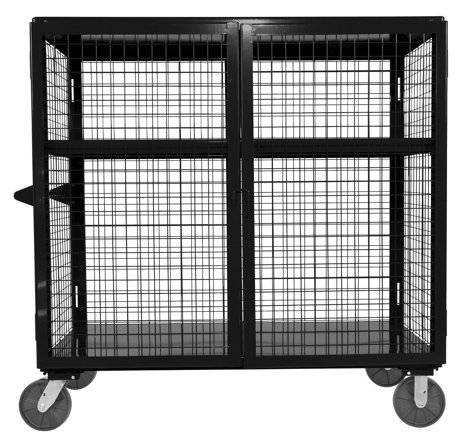 Vestil Welded Steel Expanded Metal Security Cart - 30 In. x 60 In. 2,000 lb - Black