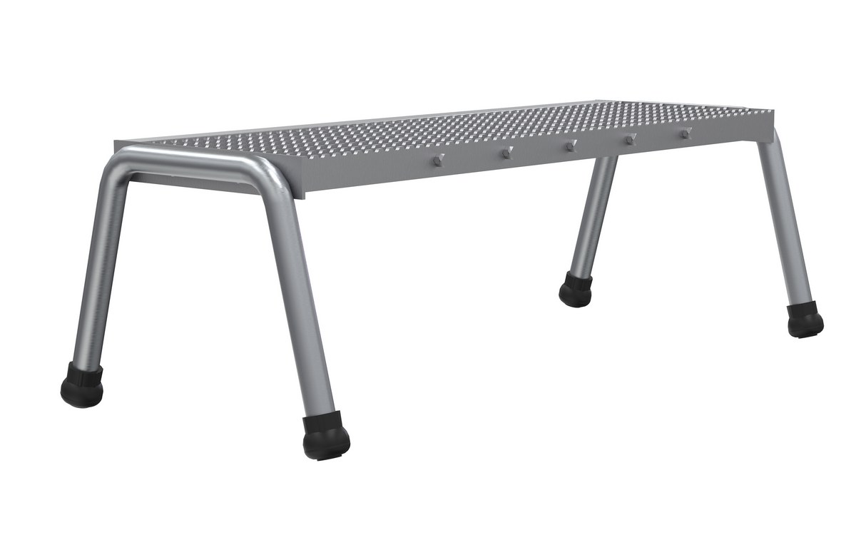 Vestil Aluminum 1 Step Wide Stand - 500 lb - Silver