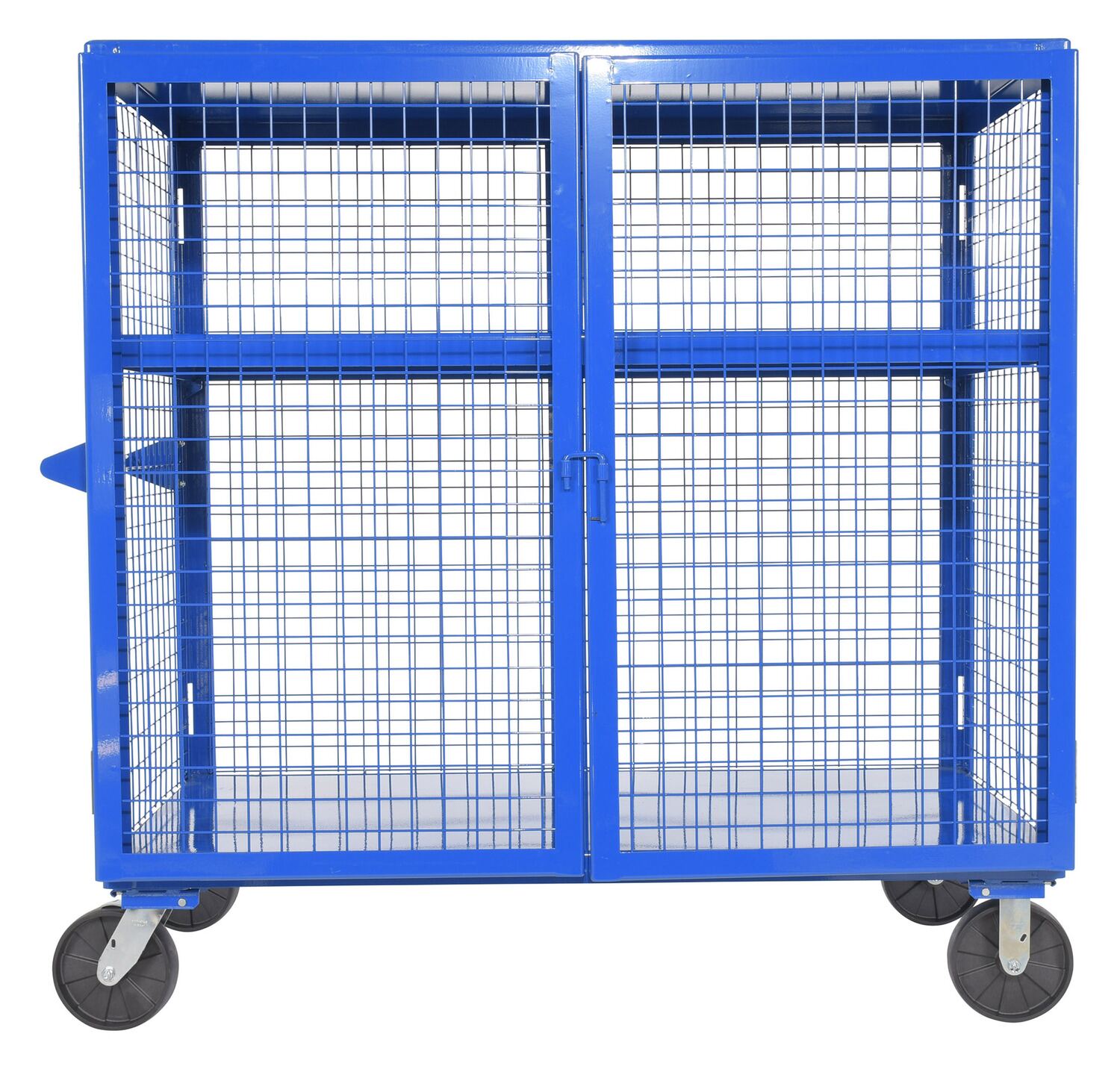 Vestil Welded Steel Expanded Metal Security Cart - 30 In. x 60 In. 2,000 lb - Blue