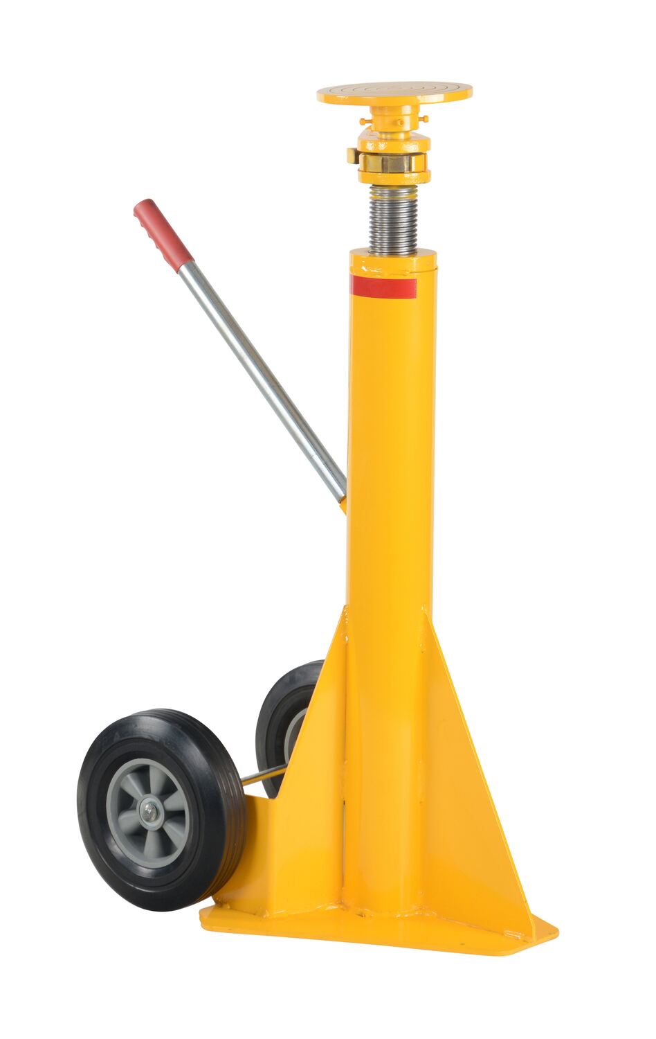 Vestil Steel Trailer Stabilizing Spin Top Ratchet Jack - 27-1/4 In. x 17-5/8 In. x 39 In. 100,000 lb Static - Yellow