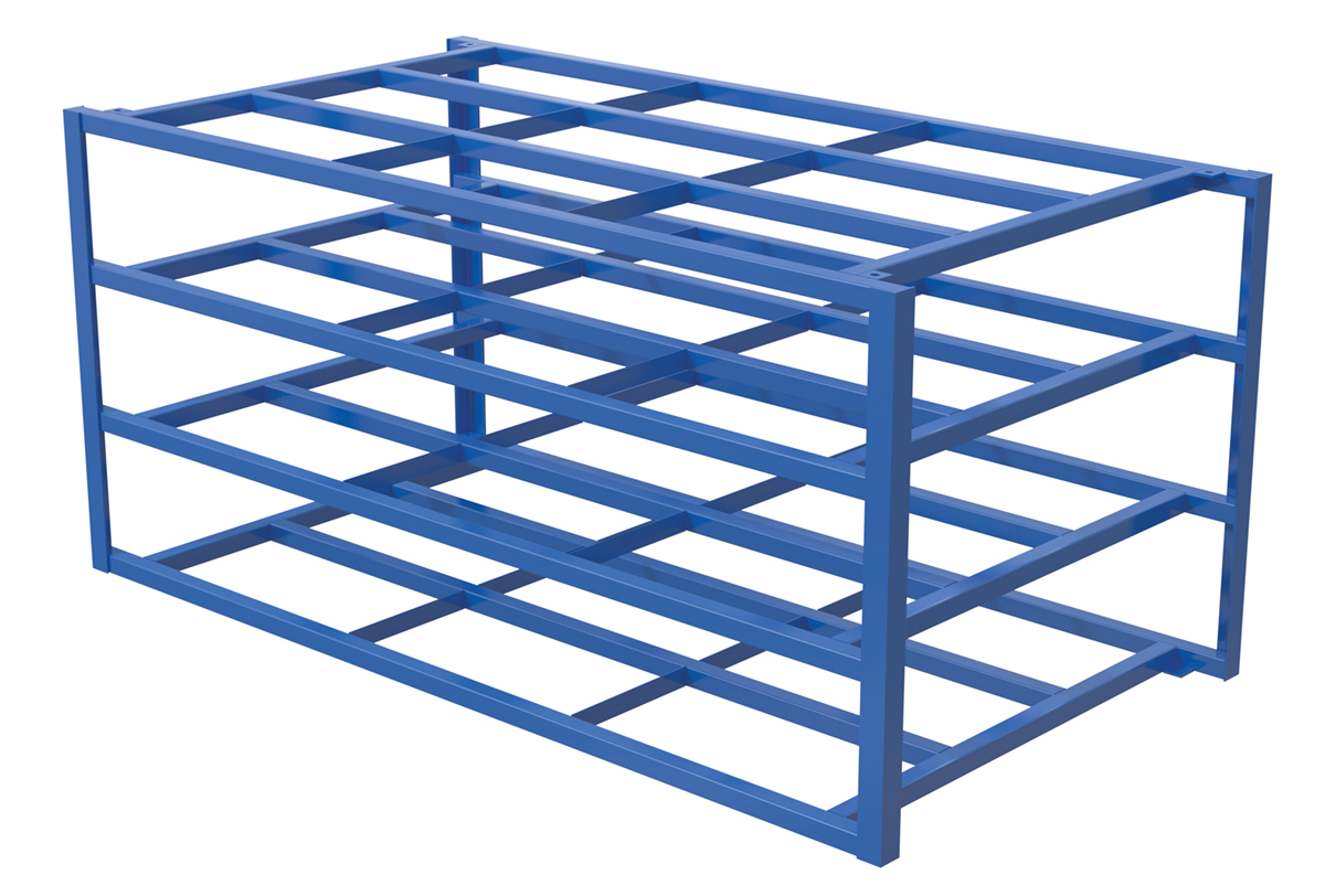 Vestil Steel Sheet Rack - 3 Large Shelves 102-3/4 In. x 54-1/2 In. x 48 In. 2,000 lb Per Shelf - Blue